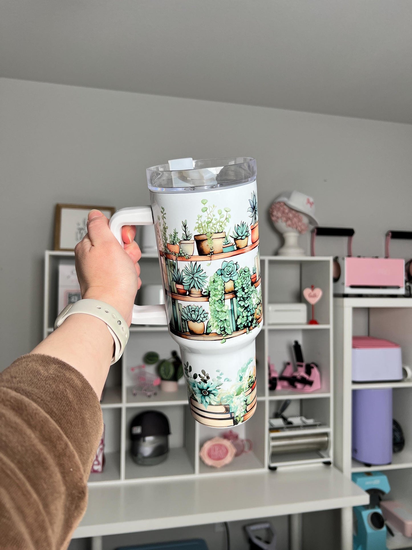 Plant Lover 40oz tumbler, Plants quencher, Plants custom tumbler