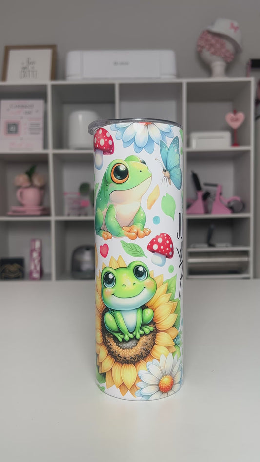 Just A Girl Who Loves Frogs 20oz tumbler, Frog quencher, Frog Lover 20oz custom tumbler